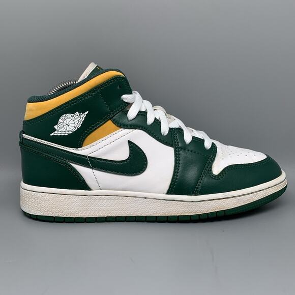Jordan 1‎ Mid GS Sonics Basketball Shoes Youth Sz 6Y Women's Sz 7.5 - Picture 7 of 10